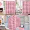 WestWeir Ruffle Shower Curtain,84-inches Extra Long,Pink Ruffled Bath Curtains for