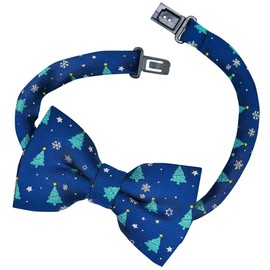 Retreez - Pajarita para niño con diseño de árbol de Navidad y copos de nieve, Azul marino, 8 - 10 años