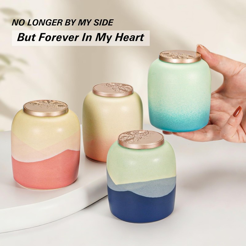 SOITIS Small Urn for Human Ashes Keepsake Ceramic Mountain urns