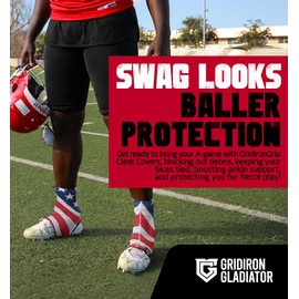 Gridiron Gladiator Cleat Covers - Football Spats - Football Cleat Cover - Cleat Spats for Soccer, Baseball & Softball