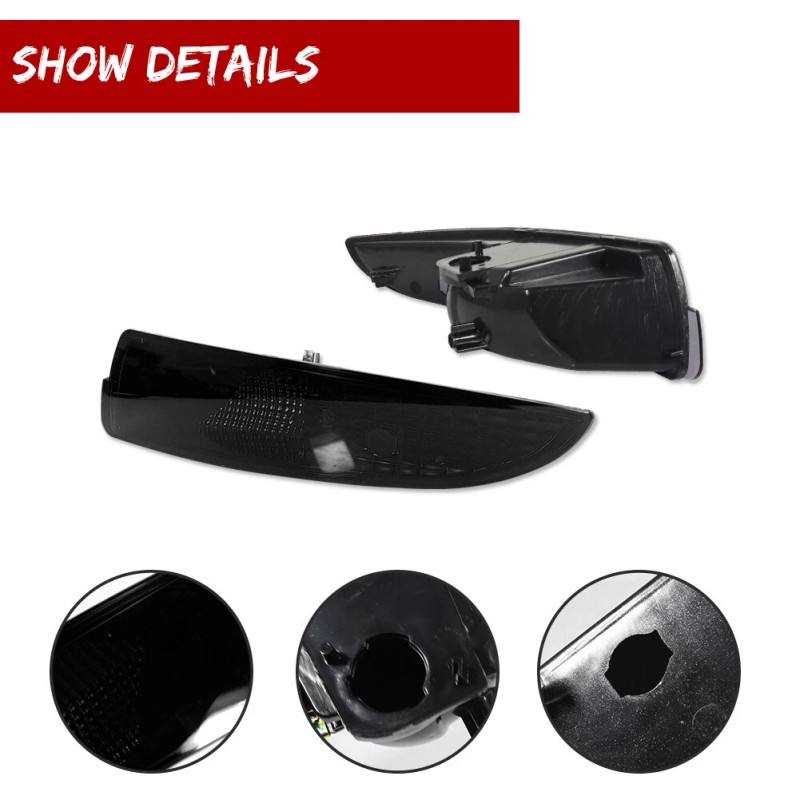 GTINTHEBOX Bumper Lights Fit 1993-2002 Chevy Camaro Black Signal Parking