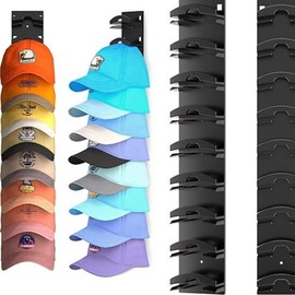 Hat Organizer for Baseball Caps 2Pack, Hat Rack for Wall with Strong Adhesive Hold up to 20 Hats, Hat Hanger Holder Display for Door Closet. - Style: 2pcs