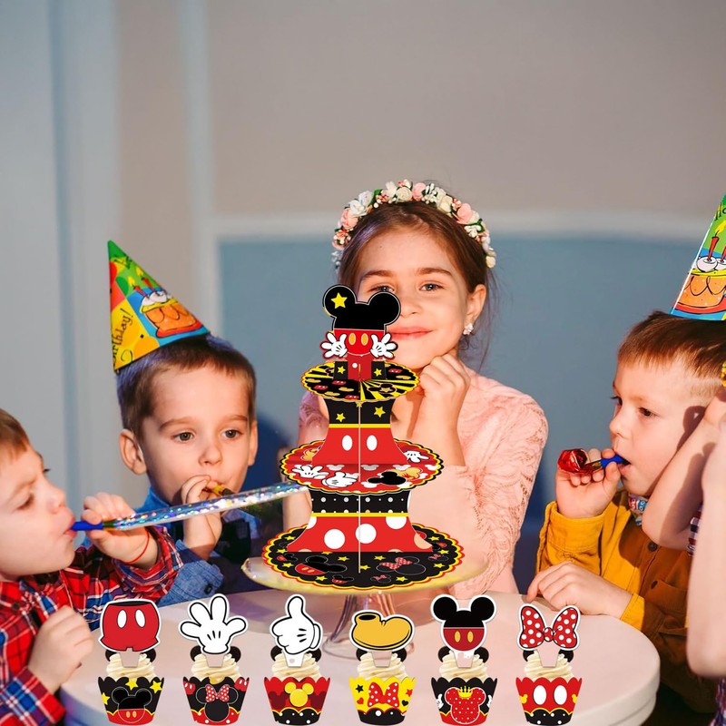 Cute Mouse Cupcake Stand, Large 3-Tier Cartoon Cupcake Holder for