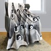 YISUMEI Realistic Antarctic Animals Blanket, Grey and White Penguins Resting