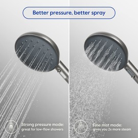 hai Smart Shower Head, Bluetooth Handheld Water Saving Showerhead with Adjustable High Pressure to Spa-Like Mist, Stainless Steel, Easy Installation, Customizable LED Lights, Persimmon, 2.5 GPM