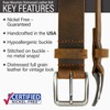 Nickel Smart Roan Mountain Brown Leather Belt - Distressed 48"