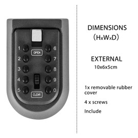 Queiting Combination Key Safe Waterproof Mini Combination Outdoor Push Button Key Safe Push Button Wall Mounted Key Safe Wall Mount Key Lock Box With Free Fixing Kit Key Cabinetfor Home Office