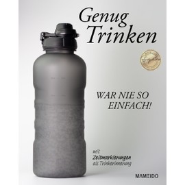 MAMEIDO Drinking Bottle 2 L with Straw & Time Marking as Drinking Reminder, Leak-Proof Water Bottle, Sports Bottle, BPA-Free, Gym Water Bottle, Tritan Bottle (Carbon Grey, 2000 ml)