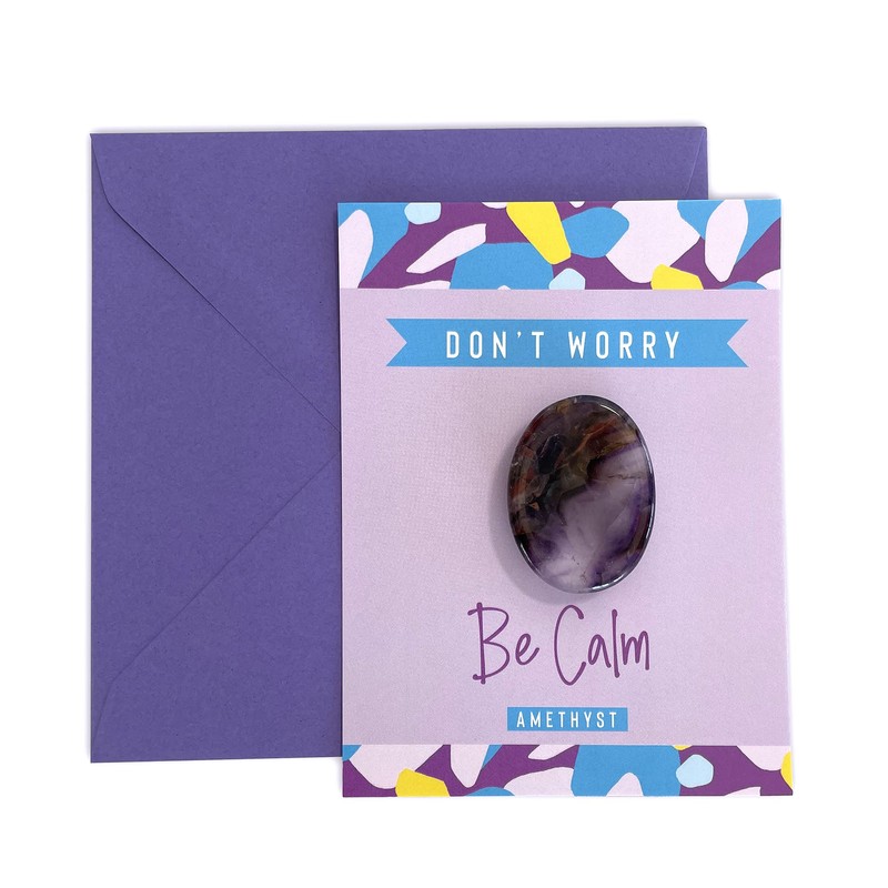 Amethyst Crystal Worry Stone Stress Relief Gift Birthday Anniversary Xmas