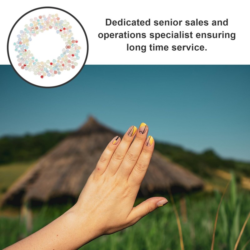 SEWACC 200pcs Floral Nail Charms Nail Decorations for Manicure Elegant