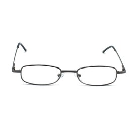 EYE ZOOM 2 Pairs Lightweight Portable Metal Reading Glasses with Pocket Case for Men Women, Gunmetal, +3.00 Strength