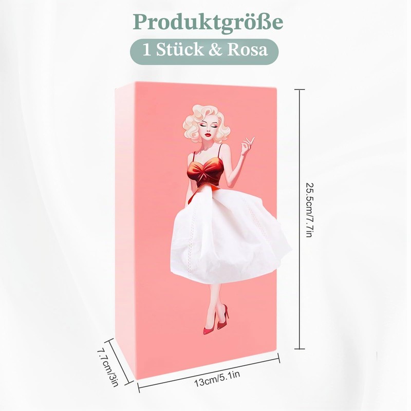 1 Piece Tissue Box with Flying Skirt Design, Creative Tissue