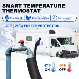 HEATIT Heated Drinking Water Hose for RV with Thermostat -20 ℉ Antifreeze Electrical Heated Garden Hose for Campers, Livestock, Agriculture 120V, 15FT
