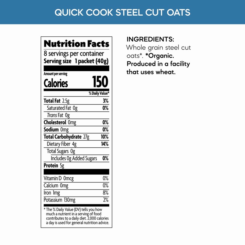 Nature's Path Organic Quick Cook Steel Cut Oatmeal, 24 oz