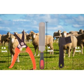 Long River Goat Hoof Trimmers with 12 Inch Hoof Rasp and Goat Hoof Trimming Shear Hoof Trimmers for Sheep,Pig,Hoof,Lamb,Alpaca, orange