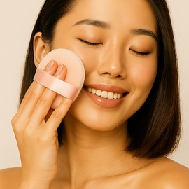 King-Sized Baby-Soft Cushion Powder Puff for Foundation Makeup Large Black 3ea