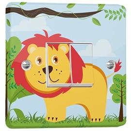 Jungle Lion Light Switch Sticker Skin for Crabtree 4172 2 Way 2 Gang