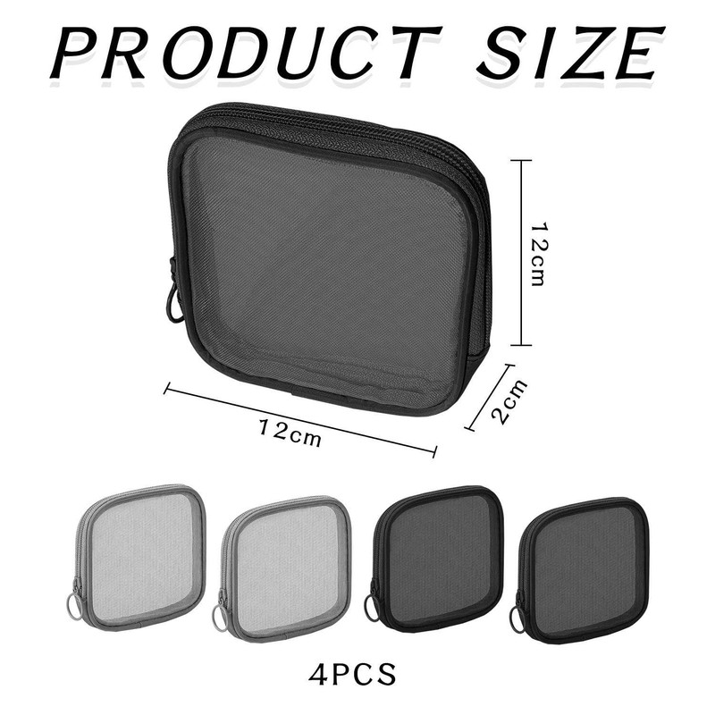 4 Pieces Square Mesh Bags, Mesh Bags For Travel, Small