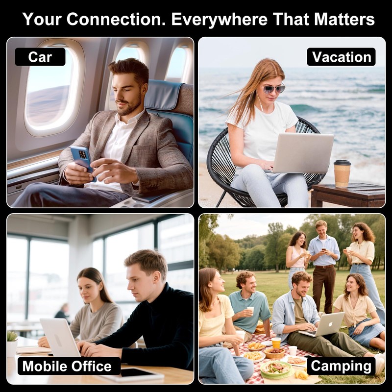 Portable WiFi Hotspot for Travel,4G LTE Mobile Hotspot Device,WiFi 6