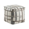 Lexicon Pouf Ottoman, Square Ottoman Foot Rest, Jacquard Fabric Pouf,