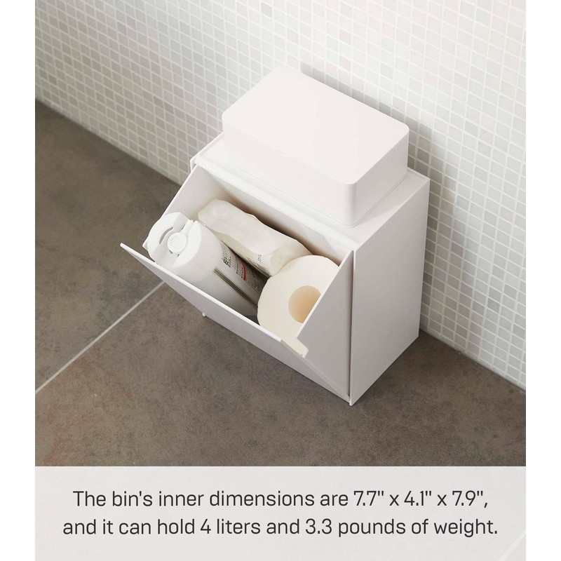 YAMAZAKI Home Tower Wall Mounted Storage Or Trash Bin With