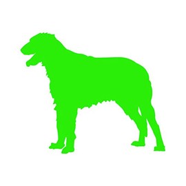 Irish Wolfhound Sticker - Decal - Die Cut - Dog Canine pet - Green 1.50" x 1.26"