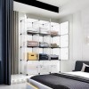 4-Tier Closet Storage Cabinet - 12-Cube, Modular & Matte ​Wardrobe