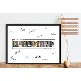 Abschiedsgeschenk Poster Bild Kollegin Kollegen für Unterschriften | Lieblingskollegin Abschied | Arbeitskollegin Rente Ruhestand Pension | Personalisierbar (Ruhestand)