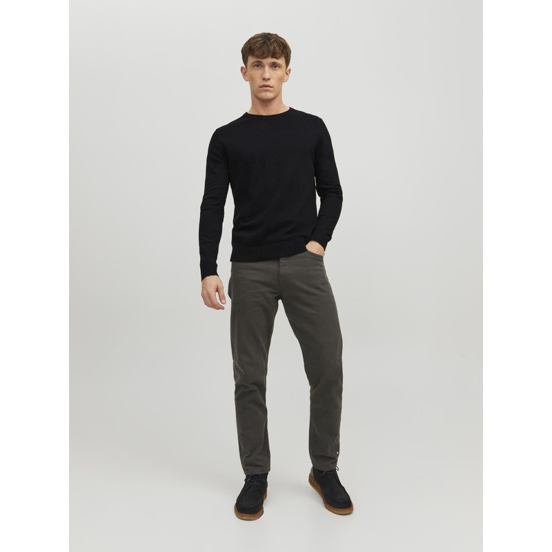 JACK & JONES Men's Jjeemil Knit Crew Neck Noos, black,
