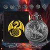 Mini DND Dice Set with Steampunk Dragon Pocket Watch Shell