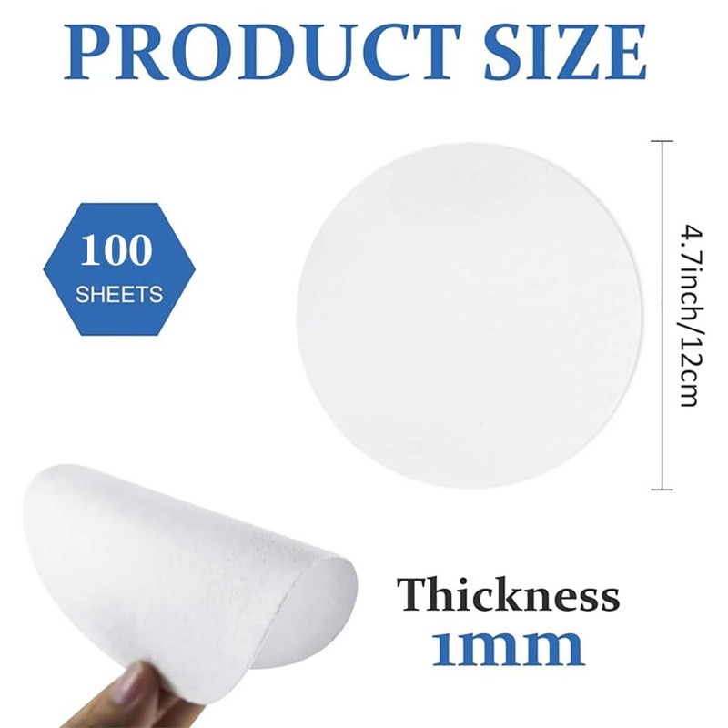 100 Sheets Microwave Kiln Papers 4.7 Inch Round Ceramic Fiber