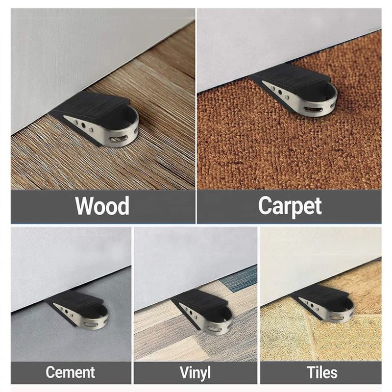 Nomel 2 Pack Heavy Duty Door Stop Wedge, Stainless Steel