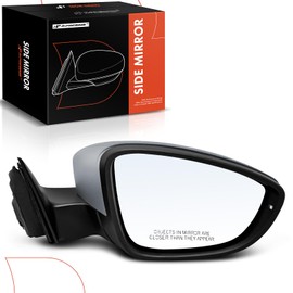 A-Premium Passenger Side Power Door Mirror - Compatible with Volkswagen Passat 2016 2017 2018 2019 2020 - Heated Power Folding Black Outside Rear View Mirror w/Turn Signal - Replace# 561857508BF9B9