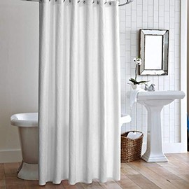 Peacock Alley Vienna Matelasse Shower Curtain - Luxury Soft Cotton Classic Design in Beautiful Neutral Colors (White)