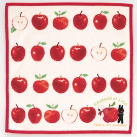 Blooming Gaspard et Lisa 001215-0003-01 Gaspard Smartphone/Glasses Wipe, Handkerchief, Pomme (Apple) (White) Women's, Smartphone Wipe, Glasses Wipe, Microfiber, Approx. 9.8 inches (25 cm), white