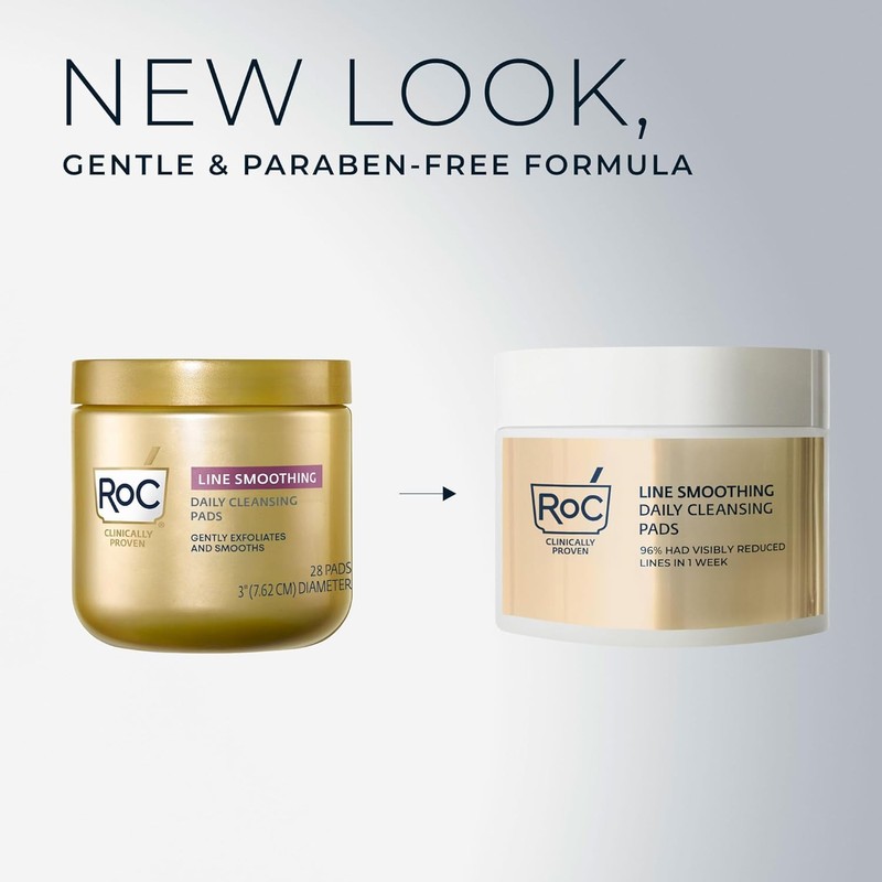 RoC Resurfacing Disks, Hypoallergenic Exfoliating Makeup Remover Pads for Wrinkles