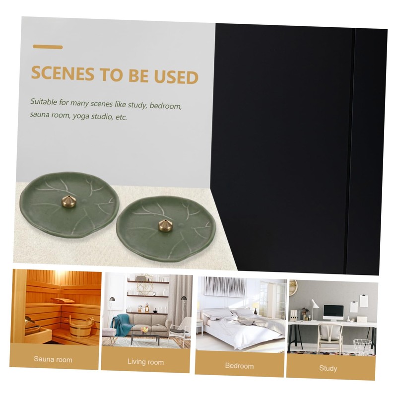 Alipis Leaf Incense Burner Elegant Ceramic Holder for Sticks Home