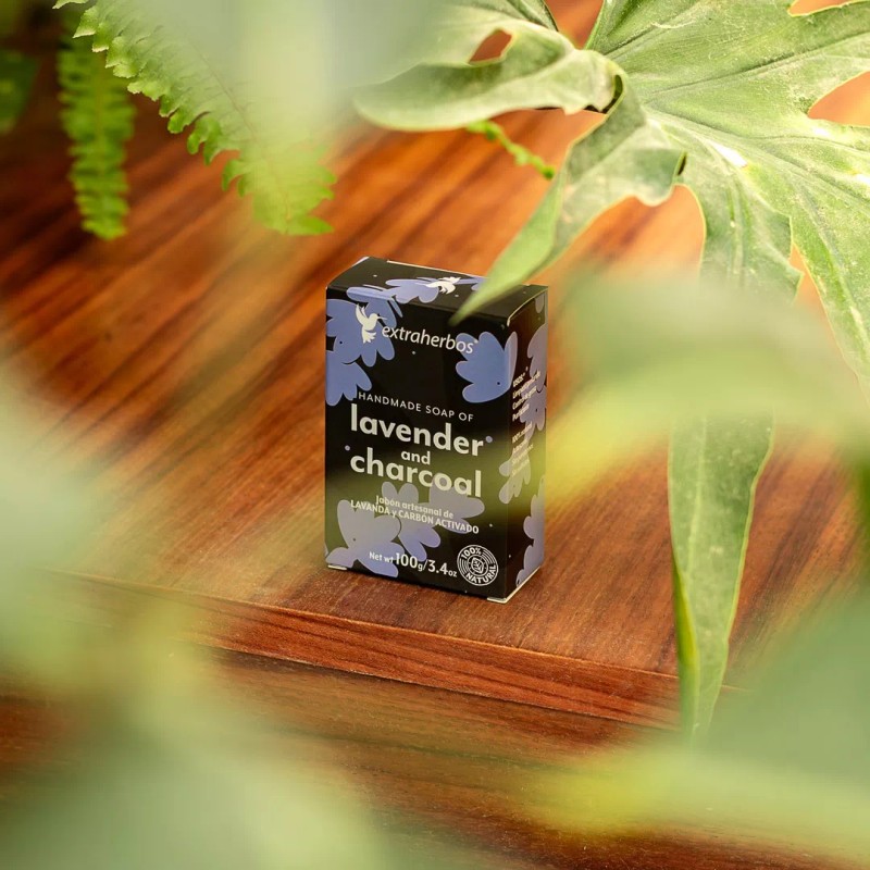 Extraherbos Pack 3 Jabones De Lavanda Y Carbón Activado Antiacné