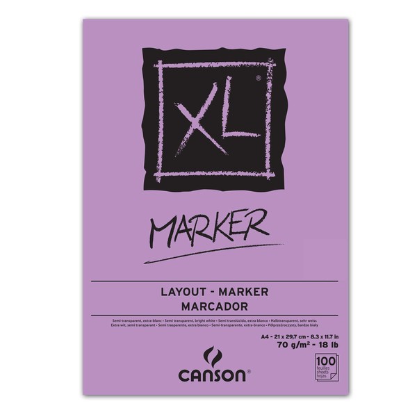 Canson 297236 XL Marker Drawing Pad DIN A4 70 g/m² 100 Sheets White