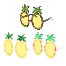 3 Pairs Funny Pineapple Shape Party Glasses,Hawaiian Tropical Pineapple Sunglasses,Use in Summer Party Supplies