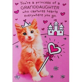 You're A Princess of a Granddaughter Who Captures Hearts Everywhere You Go - Happy Valentine's Day with Kitty Cat