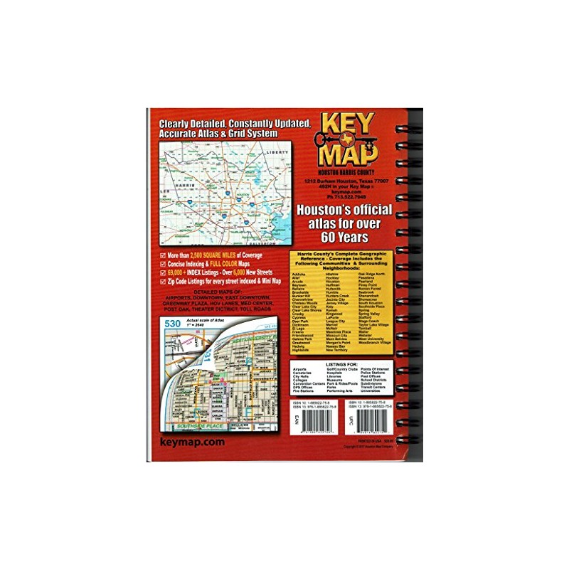 Key Map Houston, Harris County Atlas