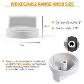 KIP 5J73 191D8446 Stove Knobs for GE Stove Parts 4 Pcs (White)