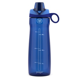 Pogo BPA-Free Tritan Plastic Water Bottle with Chug Lid, 32 Oz, Blue