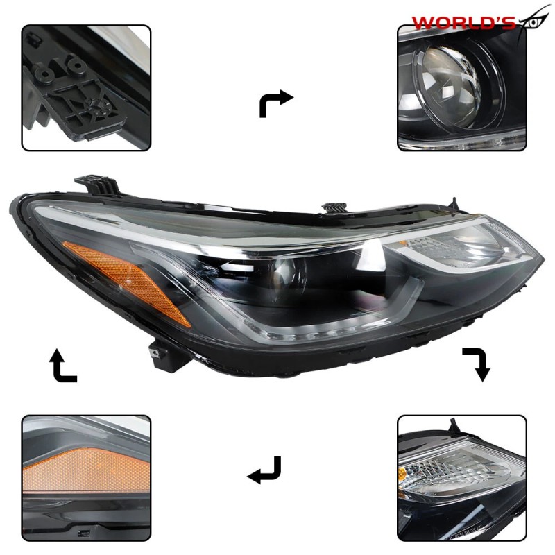 SEBLAFF For 2016 2017 2018 Chevy Cruze Projector Headlight Halogen