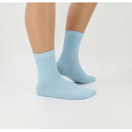 SRYL womens Super soft Combed cotton socks 3-Pairs,(Multicolor may choose) C310 (3 pairs-Light blue)