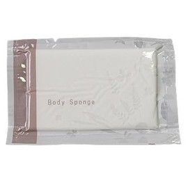 Hotel Amenity Body Sponge Disposable Made in Japan 0.2 inch (5 mm) to 1.2 inches (3 cm) (100 Pieces)