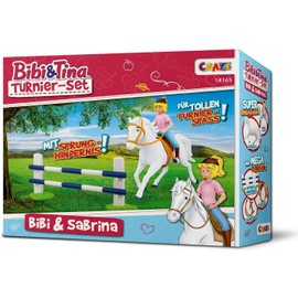 Craze Bibi & Tina Tournament Set, Toy Figures for Collecting, Rider and Horses, incl. accessories, BIBI & SABRINA Tournament Set, Bibi & Sabrina 14165