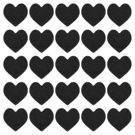 QUARKZMAN Heart Shaped Felt Pom Pom Hearts for Valentine's Day Crafts 1 Inch x 1 Inch for Home Decoration Party Crafts Art, Black, Pack of 100