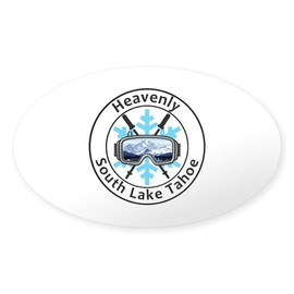 CafePress Heavenly Ski Resort South Lake Tahoe Califor Oval Car Bumper Sticker